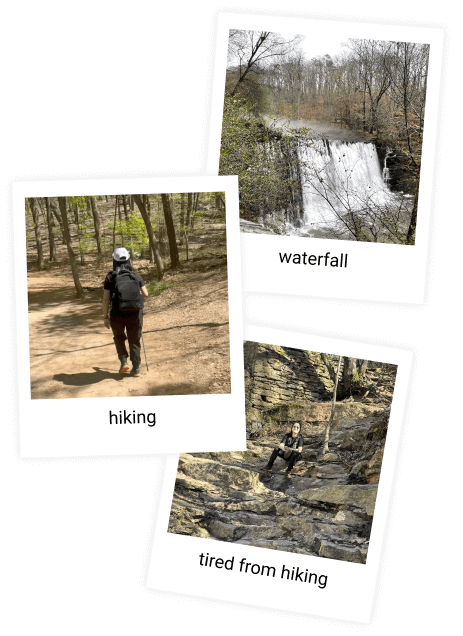 Collage of Jessie hiking and staying active